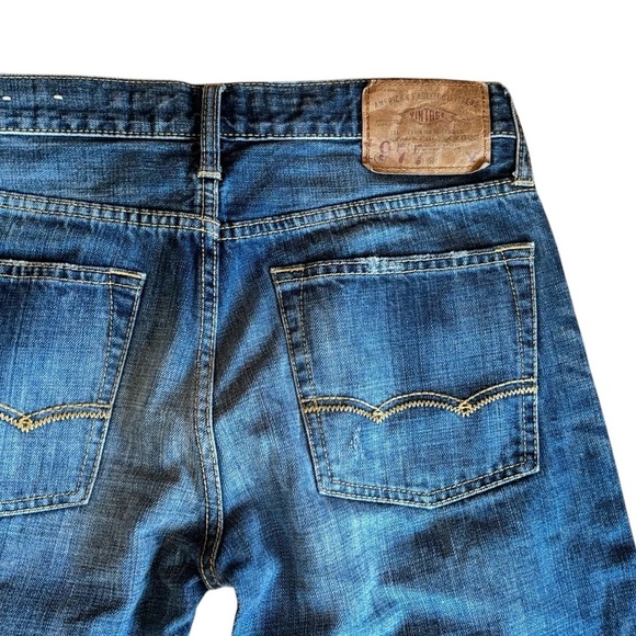 American Eagle AEO Slim Distressed Jean Sz 29X31”Blue 100% Cotton Whisker Detail - Picture 5 of 8